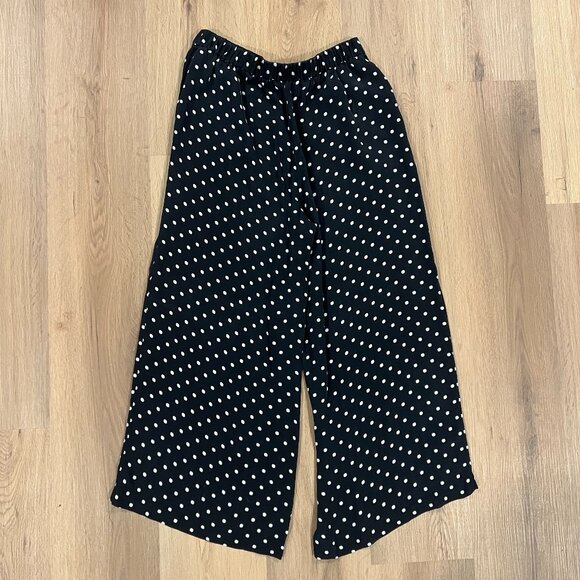 Theory Black and White Polka Dot Wide Leg Pants Size Small - Picture 3 of 5